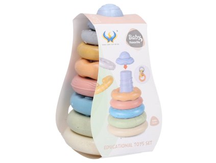 Věž kroužky na tyčce 20cm