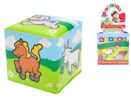 Kostka  7 x 7 cm měkká edukační zvířata