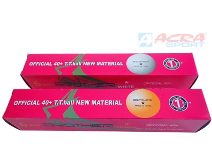 Míčky na stolní tenis ping pong Brother 1star profi 4cm set 6ks 2 barvy krabička