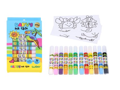 Barvy na sklo glitter 11+1 10ml