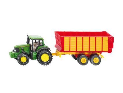 SIKU Traktor John Deere s přívěsem na siláž kovový 1650