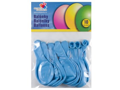 Balónek nafukovací - sada 10ks SV.MODRÉ 26cm