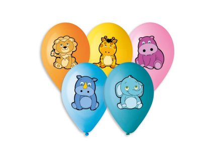Balónek nafukovací - sada 5ks Zvířátka 29 cm