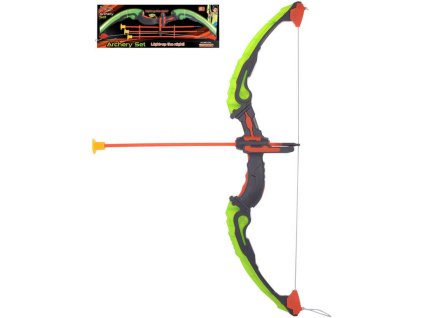 Luk dětský světelný set se 3 šípy na baterie svítí ve tmě plast