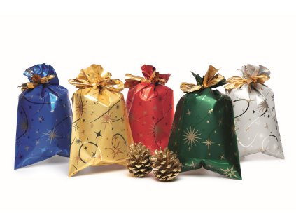 Sáček celofan 16x25 cm hvězdy