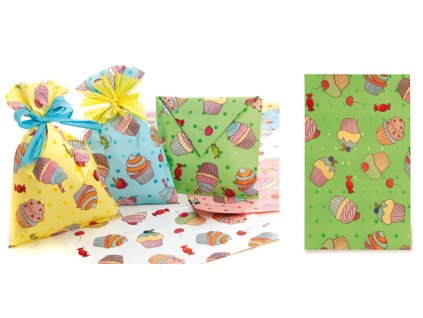 Sáček celofan 16x25 cm SWEET CAKE zelený