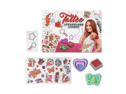 Tetování s doplňky + razítka 2ks v krabici 22x16x3,5cm