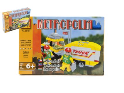 Stavebnice Dromader Auto + Vozík 25404 137ks v krabici 22x15x4,5cm