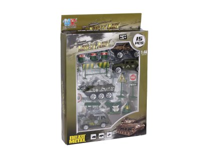 Vojenský set s kovovými dopravními prostředky