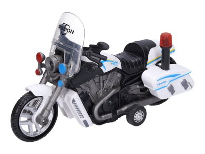Motorka policie na setrvačník s efekty 16 cm