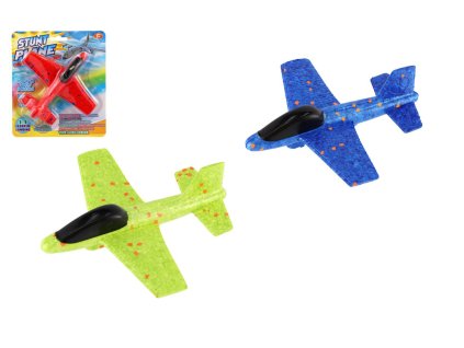 Letadlo házecí polystyren 17cm 3 barvy na kartě