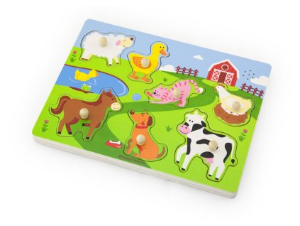 BABU - Dřevěná vkládačka se zvukem farma