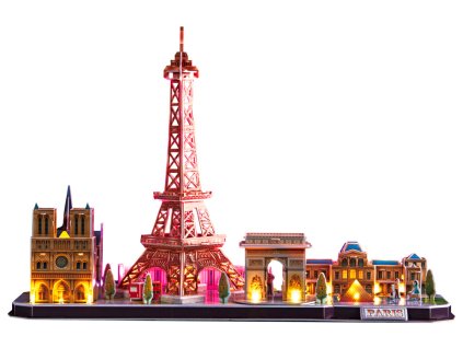 CubicFun - Puzzle 3D Pařížs s LED světlem - 115 dílků