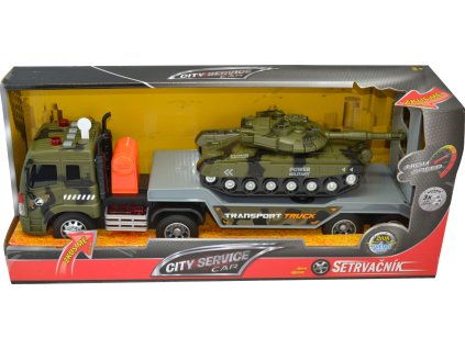 CITY SERVICE CAR - 1:16 Tahač s návěsem a tankem