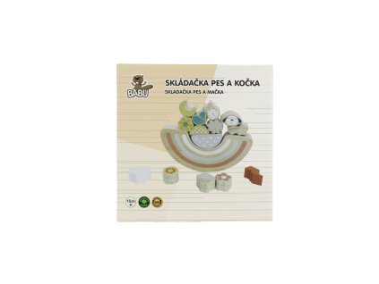 BABU - Balanční dřevěná hra PES a KOČKA
