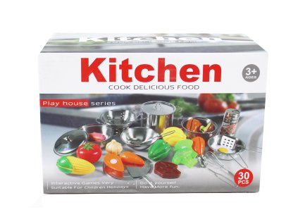Kovová sada nádobí s příslušenstvím 30 ks