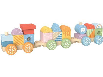 BABU - Dřevěný vláček DUHA