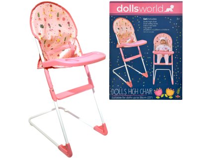 Dolls World Skládací jídelní židlička pro panenky 56 cm
