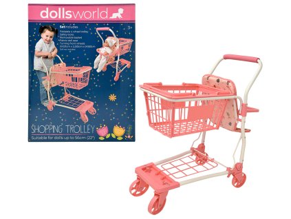 Dolls World Nákupní vozík se sedačkou pro panenku 56 cm
