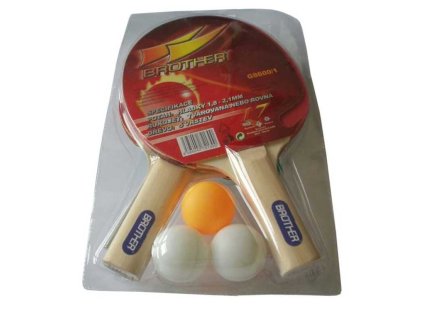 ACRA Sada na stolní tenis 2 pálky 3 míčky set s držákem Brother 1-Star