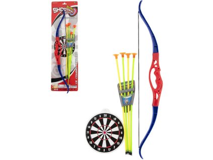 Luk 57cm + 4 soft šípy sada přísavkami a terčem plast na kartě