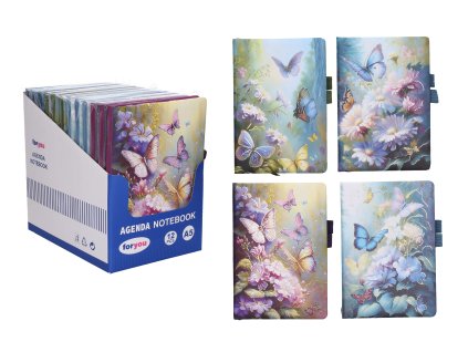 Notes linkovaný 14x21 cm, 80 stran motýli