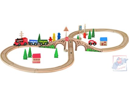 WOODY Vláčkodráha OSMIČKA s elektrickou mašinkou *DŘEVĚNÉ HRAČKY*