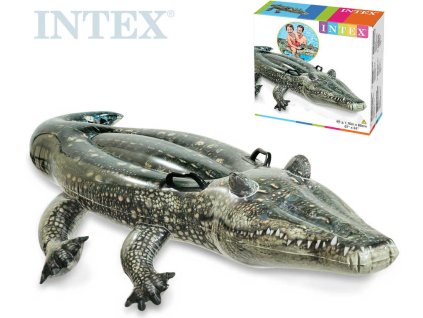 INTEX Krokodýl nafukovací s úchyty 170x86cm dětské vozítko do vody 57551