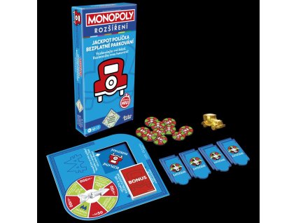 HASBRO - MONOPOLY ROZŠÍRENIE JACKPOT, bezplatné parkovanie CZ verzia