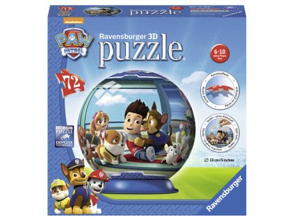 Labková Patrola puzzleball, 3D, 72 dielikov