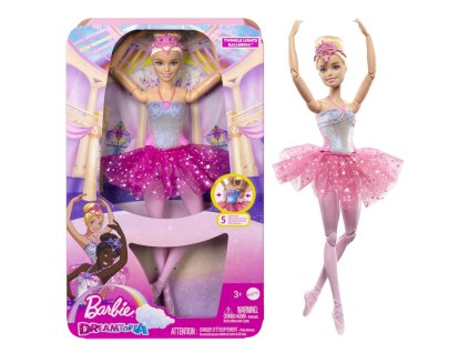 Barbie svietiaca magická baletka s ružovou sukňou