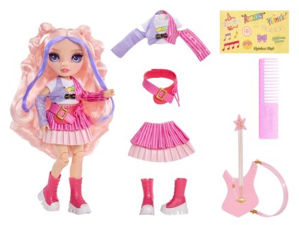 Rainbow High Junior Fashion bábika v rockovej kapele - Bella