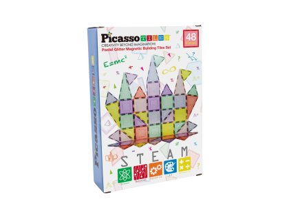Picasso stavebnica 48 dielikov Magnetické bloky, Glitrované
