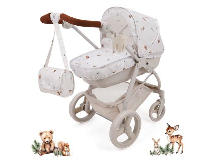 Kočík pre bábiky Bella 2v1 s taškou - Woodland