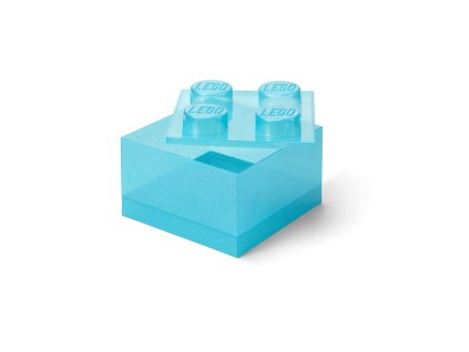 LEGO úložný box 4 s vekom - trblietavá modrá