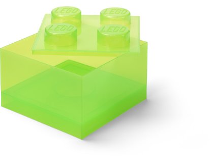 LEGO úložný box 4 s vekom - priehľadná zelená
