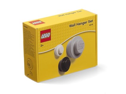 LEGO  vešiak na stenu, 3 ks - biela, čierna, šedá