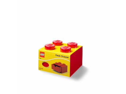 LEGO stolný box 4 so zásuvkou - červená
