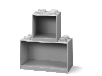 LEGO Brick závesné police, set 2 ks - šedá