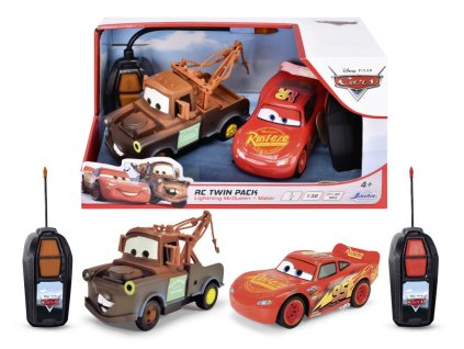 RC Cars Blesk McQueen a Mater Twin Pack 1:32, 14 cm, 1kan