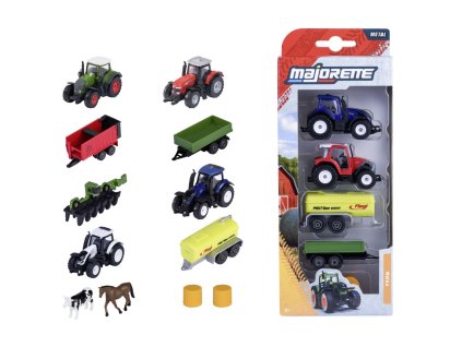 Farmárske vozidlo kovové 5 ks, 2 druhy