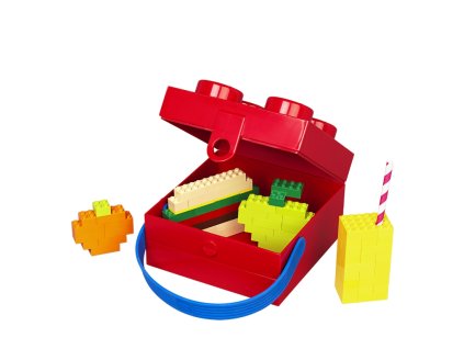 LEGO box s rukoväťou - červená