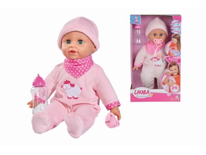 Bábika Laura 38 cm s fľaštičkou a so zvukmi