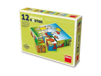 PSÍK A MAČIČKA 12 Drevené kocky