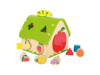 small foot Dřevěná vkládačka třídící dům ovoce