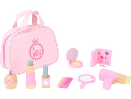small foot Dětská kosmetická taštička růžová s dřevěnými doplňky