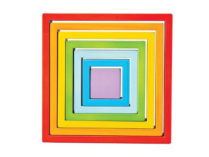 Bigjigs Baby Dřevěné skládací čtverce