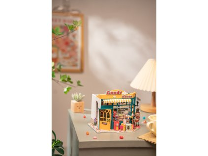 RoboTime 3D dřevěná skládačka Miniatura domečku Cukrárna
