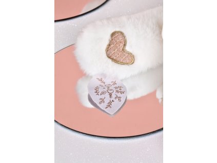 Doudou Dárková sada Plyšový lední medvídek s kroužkem 30 cm růžový