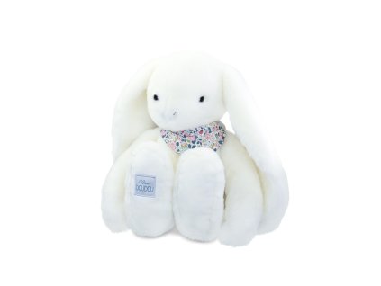 Doudou Plyšový králík XXL s šátkem bílý 50 cm
